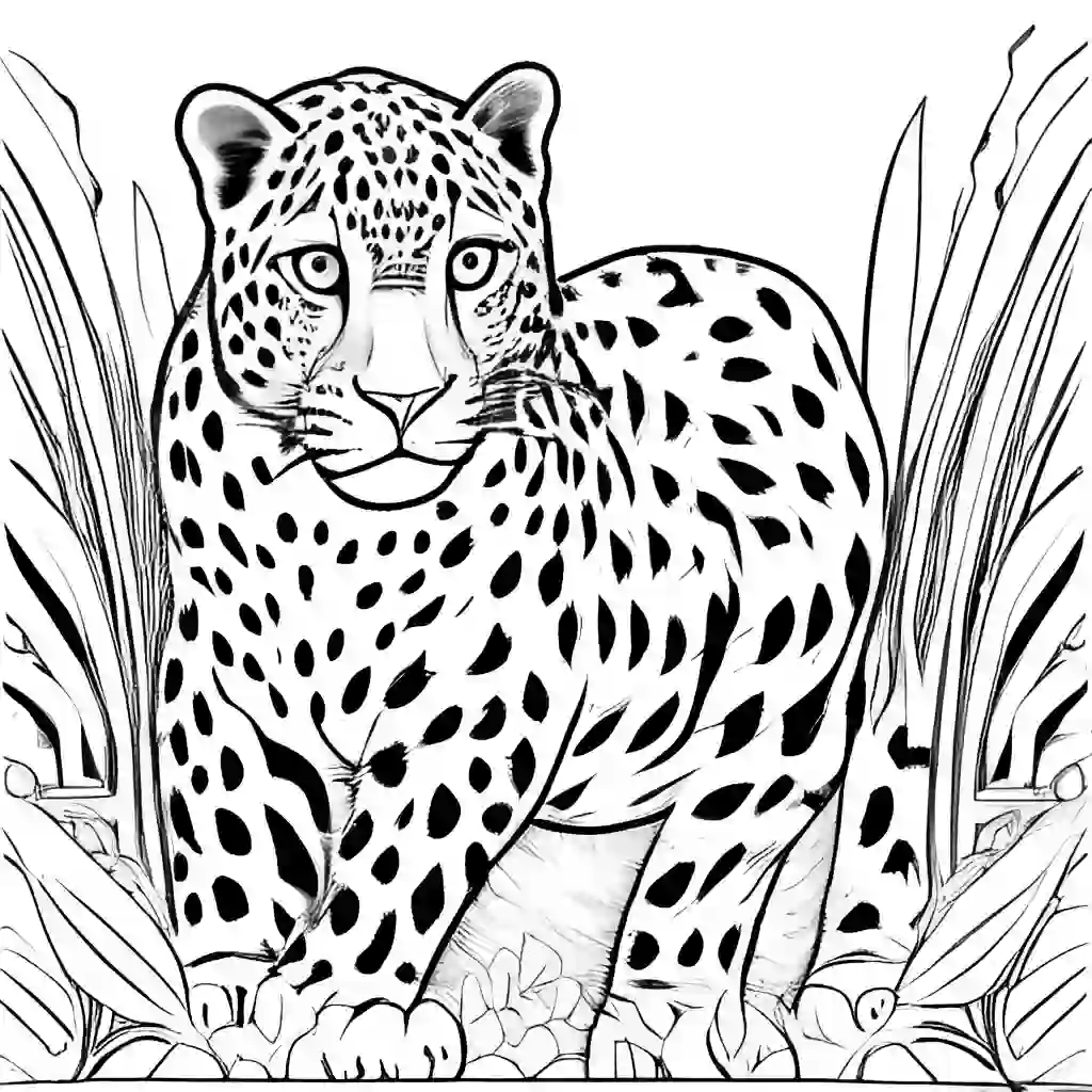 Leopards coloring pages